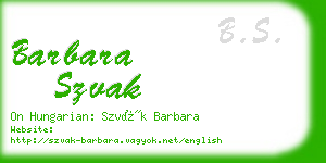barbara szvak business card